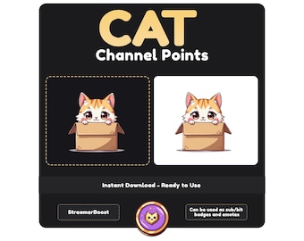 Animiertes Katzen Emote, Schleicher Katze Emoji, Channel Point, Niedliche Kawaii Twitch und Discord Emotes, entzückendes Katzen GIF für Streamen und Chatten
