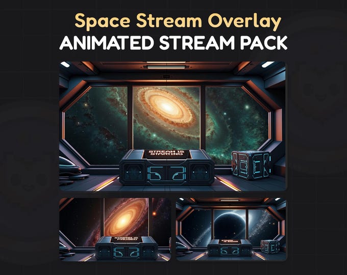 Animated Galaxy Twitch Stream Overlays: Space Transition Pack - Etsy