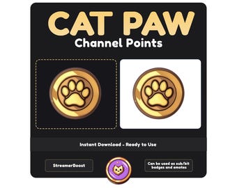 Kawaii Cat Paw Twitch Emotes: Channel Points, Stream Badges (Digital Download)