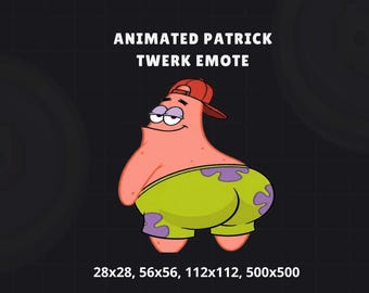 Animowana emotka Patricka twerkującego, materiały streamera, gif i WebM