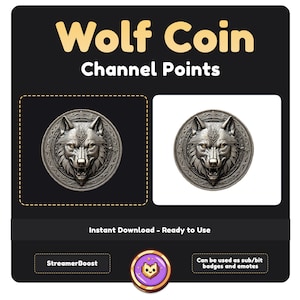 Twitch Channel Points Wolf | Emotes | Youtube | Discord | Digital Product - Instant Download