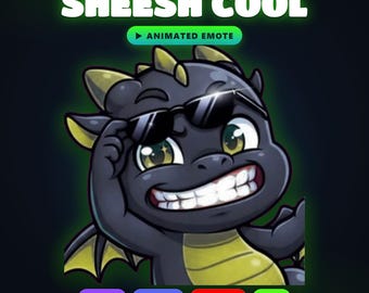 Animated Toxic Green Dragon Sheesh Cool Emote - Twitch, Discord & YouTube GIF
