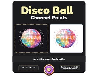 Emotes de bola de discoteca para Twitch: Puntos de canal, Emotes de Discord (Descarga instantánea)