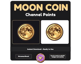Moon Coin Twitch Emote: Channel Points Icon (Digital Download)