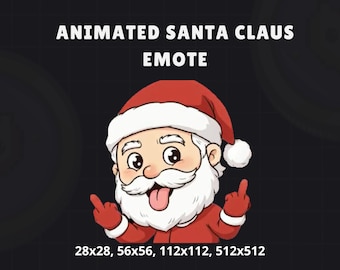 Animated Santa Twitch Emote, Sassy Christmas Stream Alert