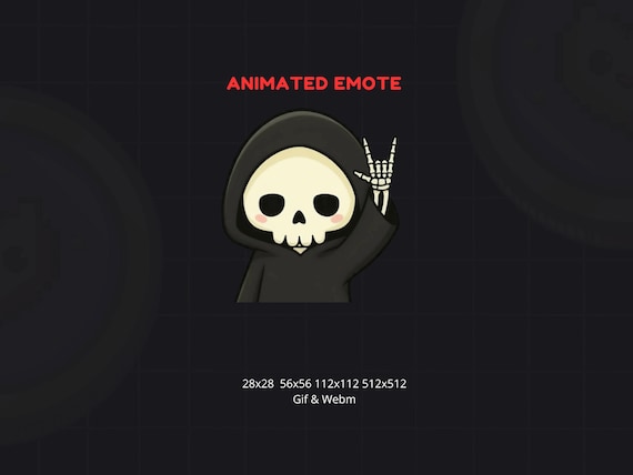 Animated Grim Reaper Headbang Emote - Discord, Twitch & Youtube, Halloween GIF