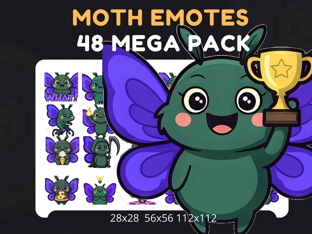 Moth Emotes Moth Emotes Pack, Stream Assets - Etsy