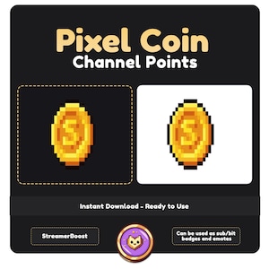 Twitch Channel Points Icon | Pixel & Retro Coin Emotes | Gaming Streamer Assets | 28x28 Pixel Art | Commercial Use