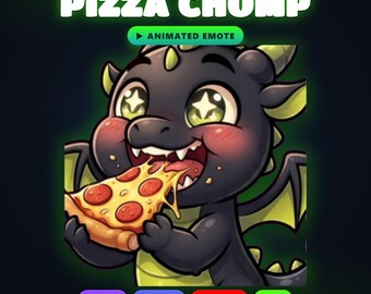 Animated Toxic Green Dragon Pizza Chomp Emote - Twitch, Discord & YouTube GIF