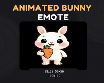 Animated Bunny Emote: Kawaii Twitch Stream Asset GIF Download