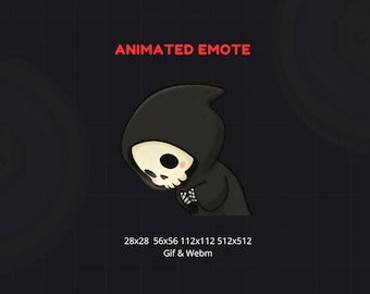 Animated Grim Reaper Headbang Emote - Discord, Twitch & Youtube, Halloween GIF