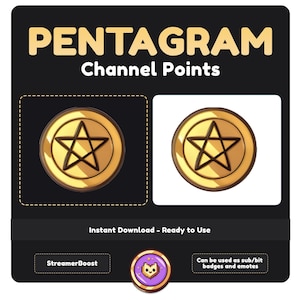 Pentagramm Emote, Twitch Channel Points, Gruselige Twitch Icons, Digitale Badges für Discord, Sofort Download, Münzen Emotes