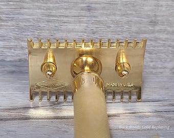 Gillette Old Type Ball End Tech Vintage Safety Razor - Replated