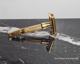 Gillette Toggle D1 1958 Vintage Safety Razor -Replated 24K Gold