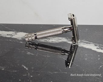 Gillette Rocket HD Vintage Safety Razor -Replated Mirror Nickel- Lightly Used -Read Description