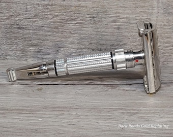 Gillette Toggle F4 1960 Vintage Safety Razor -Replated Rhodium