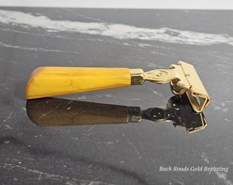 Schick Injector Vintage Safety Razor -Replated 24K Gold