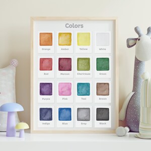 Cartel de colores / Descarga digital / Cartel educativo / Decoración del aula / Decoración de sala de juegos / Decoración de guardería / Cartel de colores