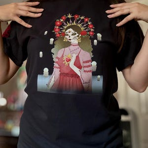 Dia De Los Muertos  ~ Black Graphic Tee ~ Halloween Shirt ~Day of the Dead ~ Catrina Shirt