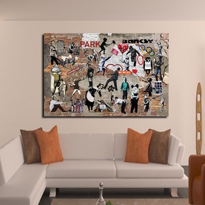 Mural Art Collage Canvas Wall Art Banksy Wall Art Cool Poster Cool Art Pop Art Graffiti Art for Bedroom Livingroom Humor Wall Art