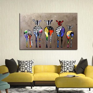 Zebra Canvas Wall Art Banksy Wall Art Cool Poster Cool Art Pop Art Graffiti Art for Bedroom Livingroom Humor Wall Art