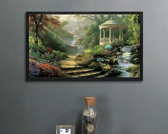 Gazebo Canvas Print: Countryside Landscape Wall Art