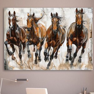 Laufende Pferde Leinwanddruck, gerahmtes Pferdebild