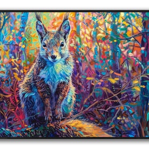 Squirrel Canvas Art Squirrel Painting on Canvas Animal Canvas Art Squirrel Canvas Animal Wall Art Canvas Art Wall Art Room Decor Wall Decor