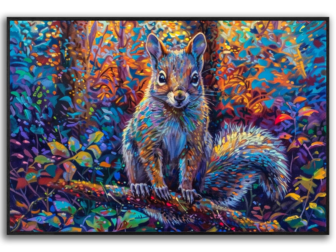 Squirrel Canvas Art Squirrel Painting on Canvas Animal Canvas Art ...