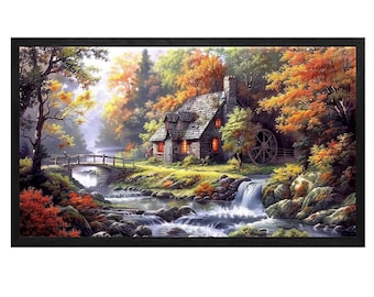 Arte en lienzo de estilo rústico: decoración de pared con paisaje campestre vintage