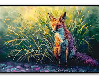 Vosschilderij op canvas - ingelijste dierenmuurkunst