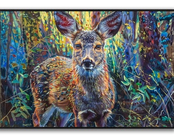 Reh Gemälde auf Leinwand | Tier Wandkunst