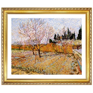 Van Gogh Peach Trees Framed Print, Framed Wall Art, Vincent Van Gogh Wall Decor,Vintage Art,Minimalist Art,Framed Art For Home Decoration