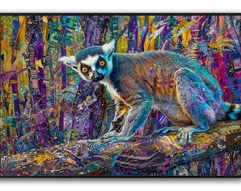 カラフルな猿のキャンバス、カラフルな猿のプリント、猿の壁アート、猿