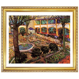 Van Gogh Courtyard Of The Hospital Framed Print, Framed Wall Art, Vincent Van Gogh Wall Decor,Vintage Art,Minimalist Art,Framed Van Gogh Art