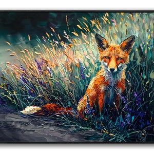 Fox Canvas Art Fox Painting on Canvas Animal Canvas Art  Fox Wall Art Animal Wall Art Animal Room Art Canvas Art Wall Art Room Decor