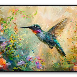 Kolibri Leinwand Kunst Vogel Leinwand Vogelmalerei Süßes Tier Leinwand Tiergemälde Tier Wandkunst Tierdekor Wandkunst Raumdekor
