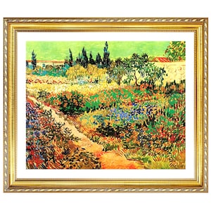 Van Gogh Flower Garden Framed Print, Framed Wall Art, Vincent Van Gogh Wall Decor,Vintage Art,Minimalist Art,Framed Art For Home Decoration