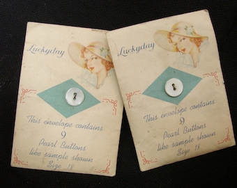 2 Vintage Packages of Lucky Day Pearl Buttons Size 18