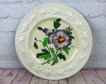 Vintage CAULDON England Flower Series Plate Number 12 Purple Flowers