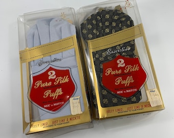 Set of 4 New In Package Vintage Men’s Mix & Match Pure Silk Puffs Pocket Squares Executive Brand