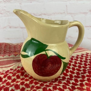 Vintage WATT POTTERY Oven Ware Apple Pattern #62 Creamer Cream Pitcher