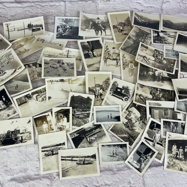 Lot of 49 Vintage 1920’s to 1950’s Era Black & White Photographs and Snapshots