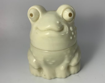 Vintage Avon Frog Glass Lotion Container