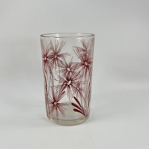 Vintage SWANKY SWIG 1950's Era Juice Glass with Red Cornflower Design