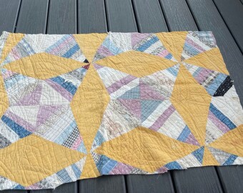 Vintage Four Pointed Star Cutter Quilt Piece