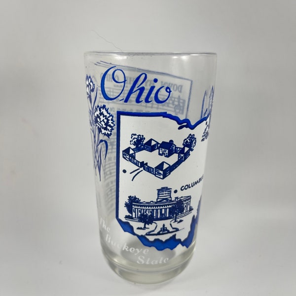 Vintage Souvenir OHIO Drinking Glass Tumbler Song Glass