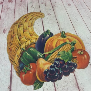 Decoración de pared de cartón vintage con forma de cuerno de la abundancia para Acción de Gracias, para aulas y escuelas