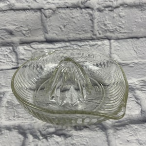 Vintage Clear Glass Juicer or Reamer with Tab Handle