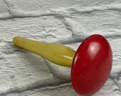 Vintage Solid Wood Wooden Red and Tan Sock Darner